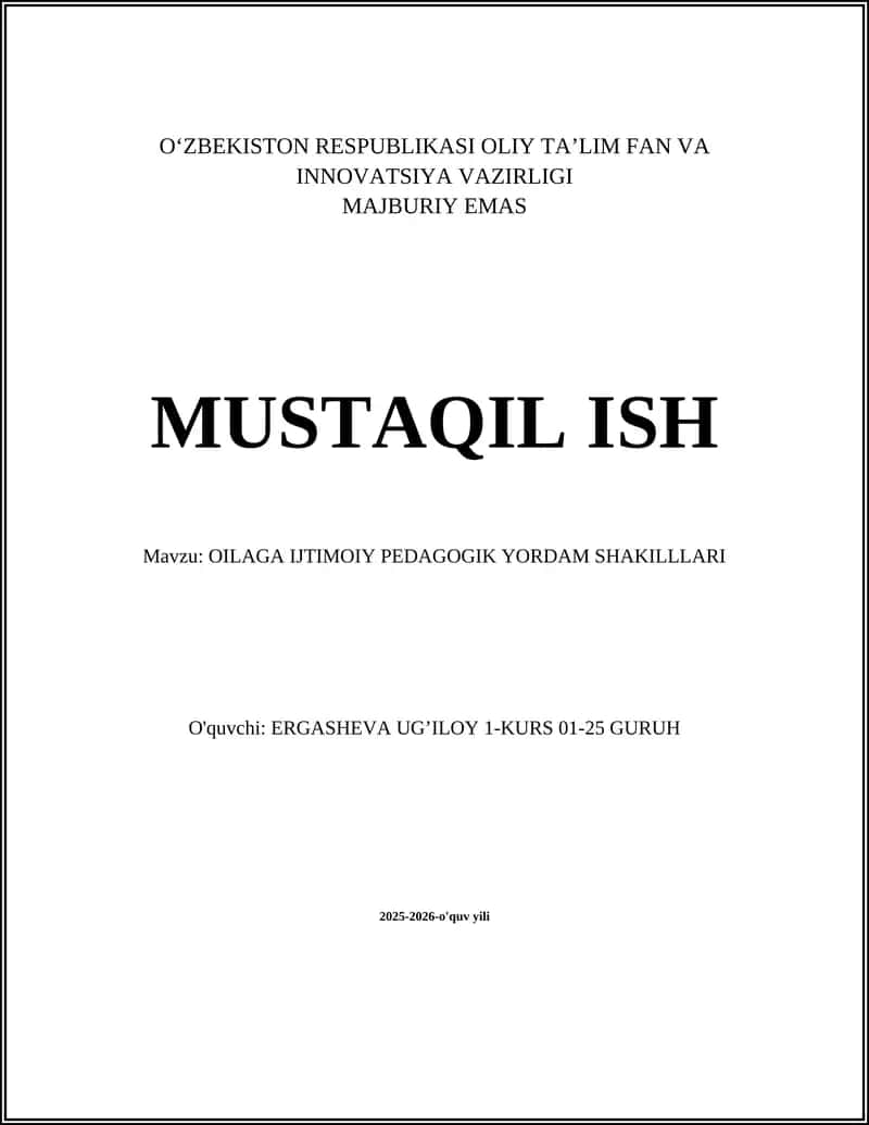 OILAGA IJTIMOIY PEDAGOGIK YORDAM SHAKILLLARI 1