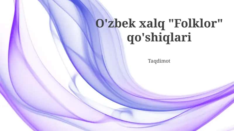 O'zbek xalq "Folklor" qo'shiqlari 1