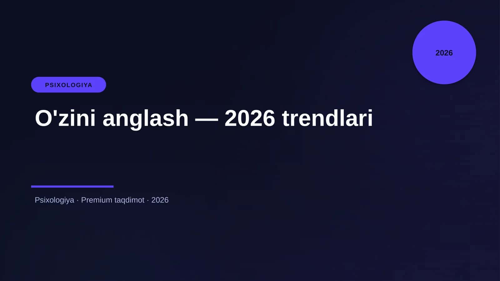 O'zini anglash — 2026 trendlari 1