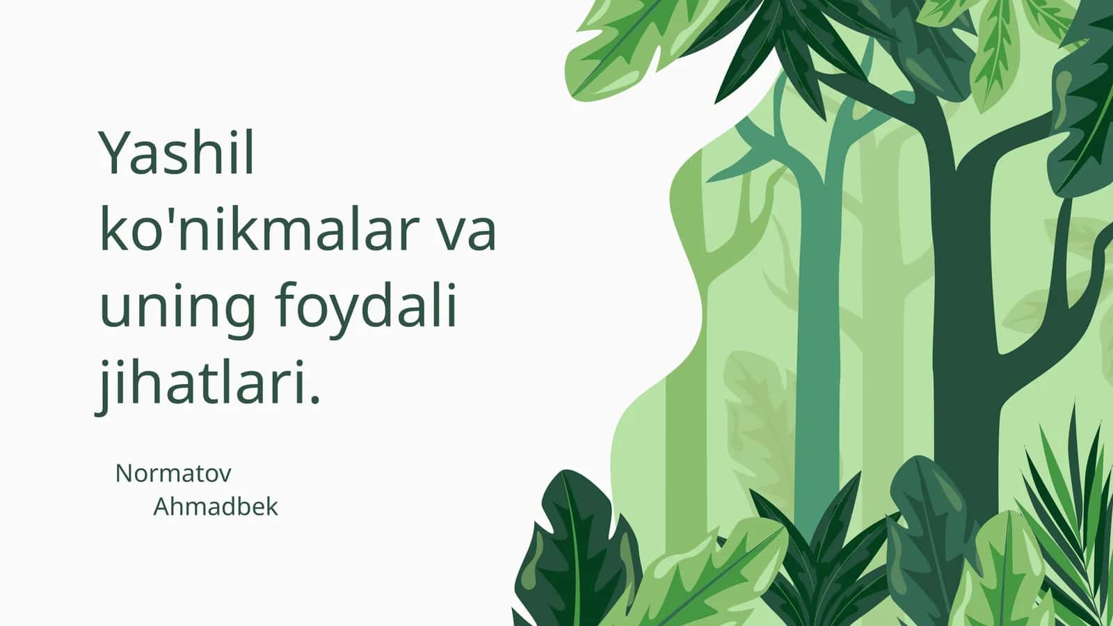Yashil ko'nikmalar va uning foydali jihatlari 1