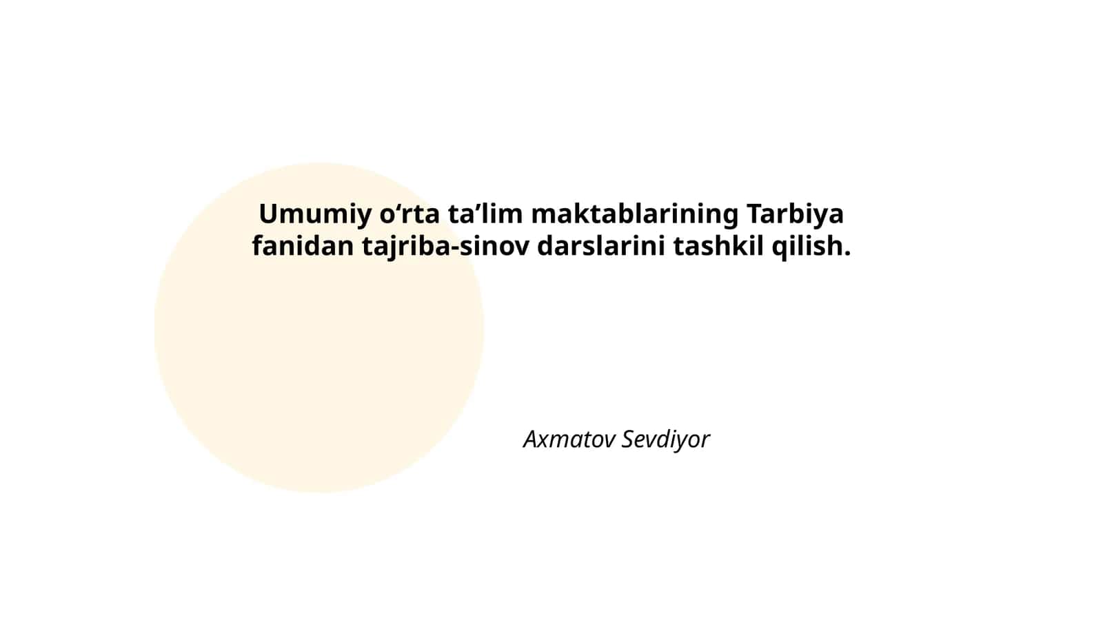 Umumiy o‘rta ta’lim maktablarining Tarbiya fanidan tajriba-sinov darslari 1