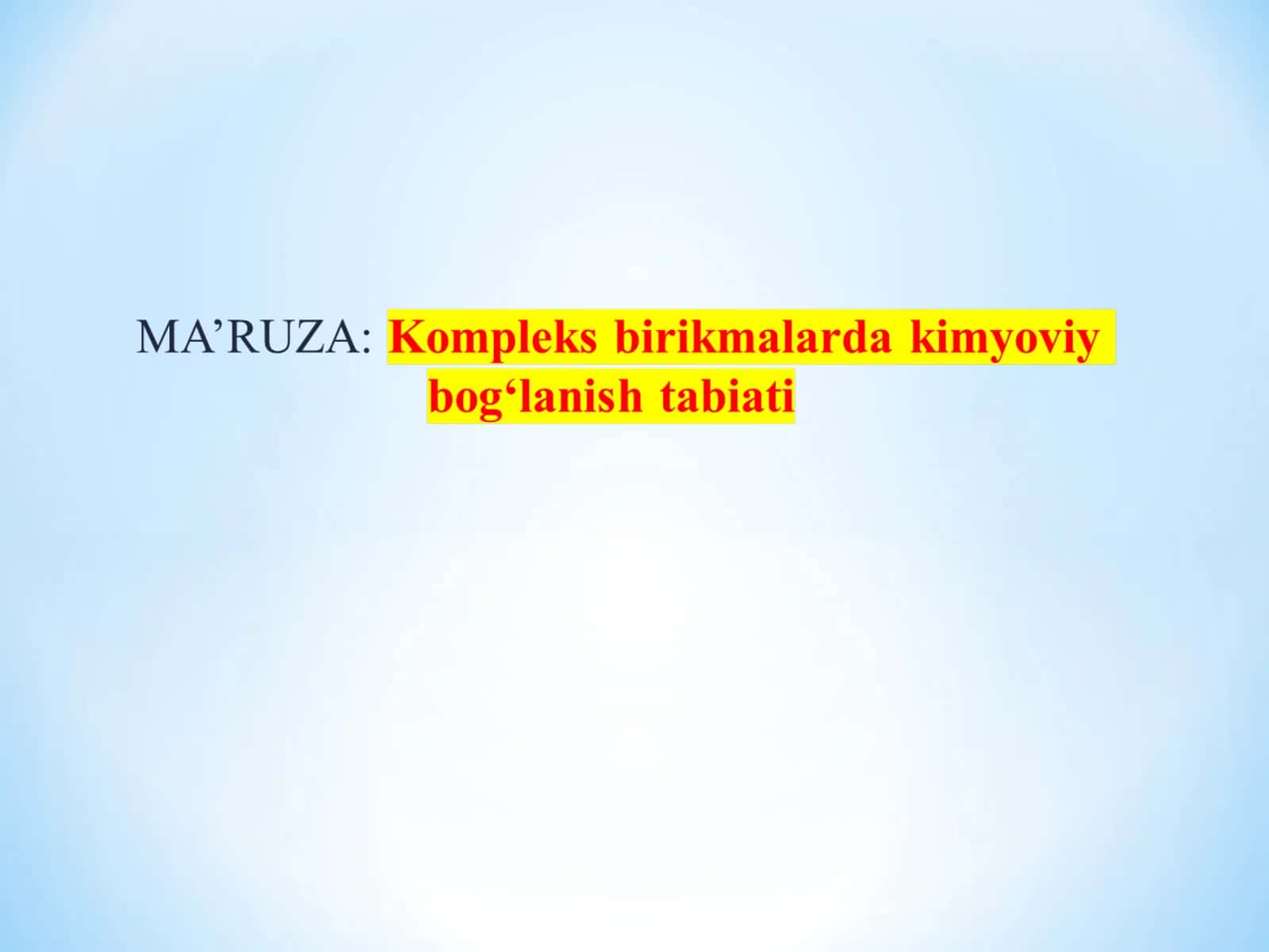 Kompleks birikmalarning hosil bo‘lishi 1