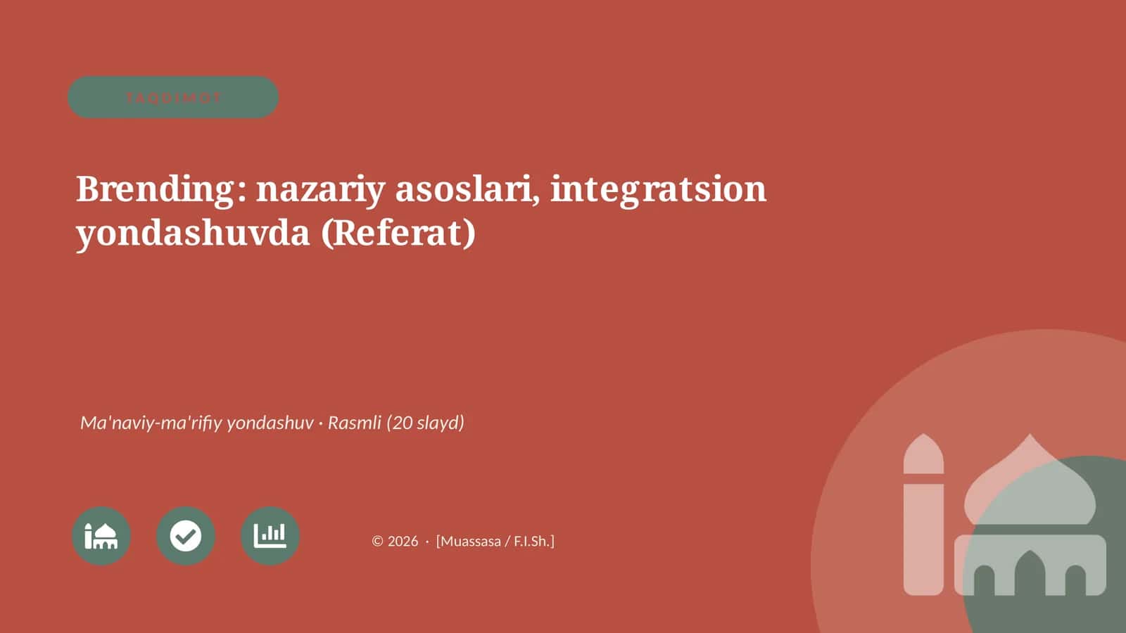 Brending: nazariy asoslari, integratsion yondashuvda (Referat) 1