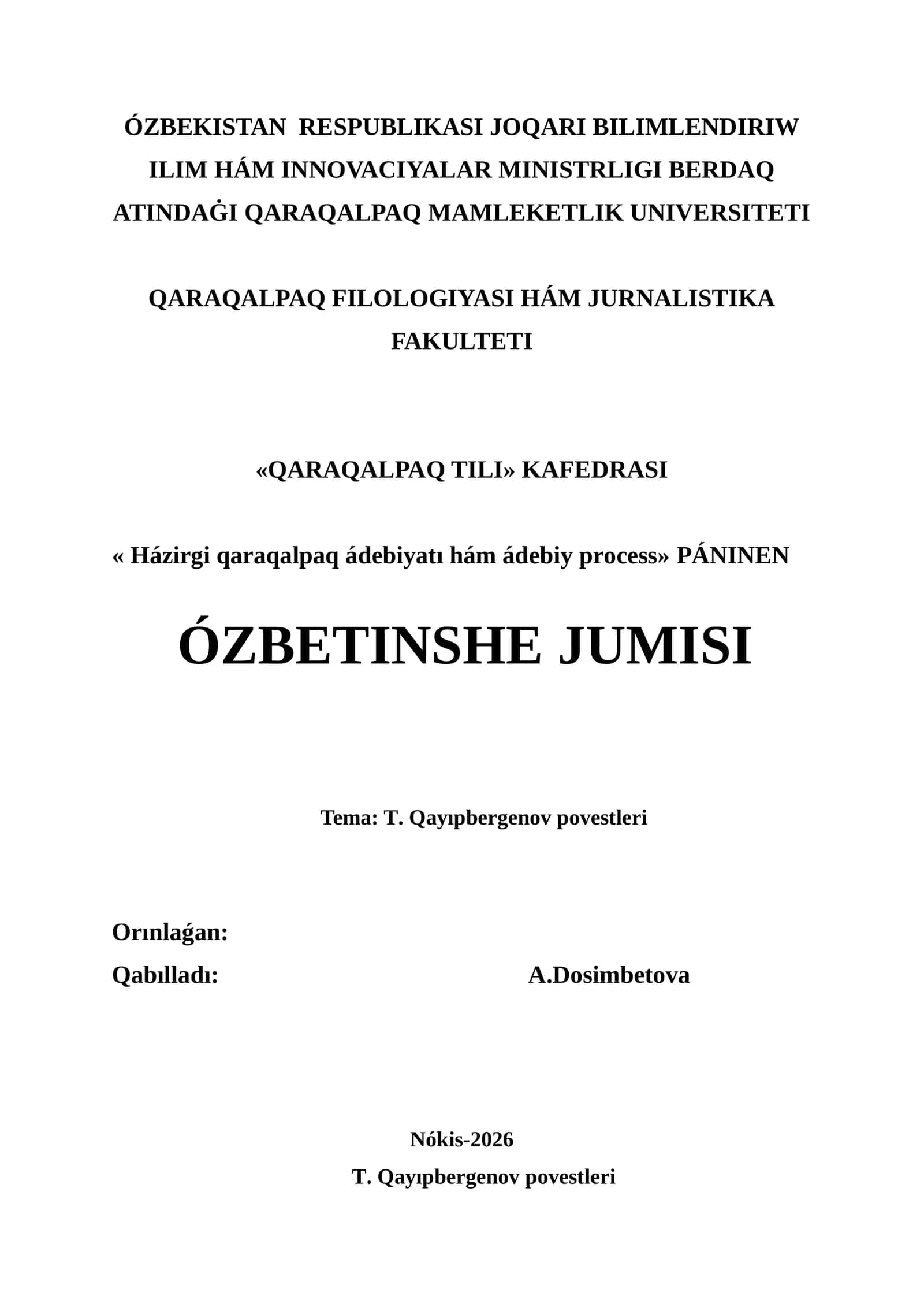 T. Qayıpbergenov povestleri 1