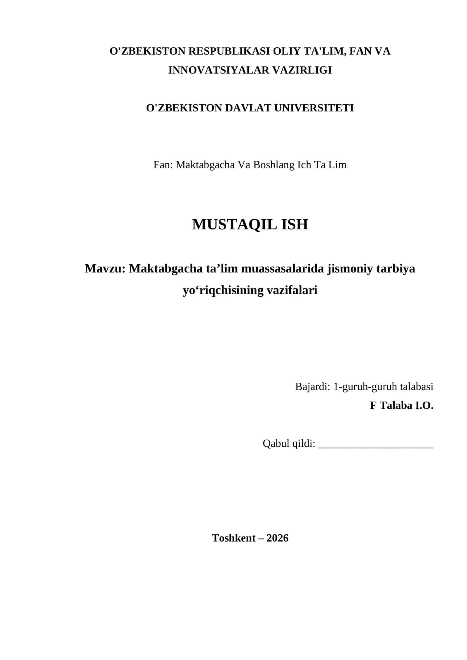 Maktabgacha ta’lim muassasalarida jismoniy tarbiya yo‘riqchisining vazifalari 1