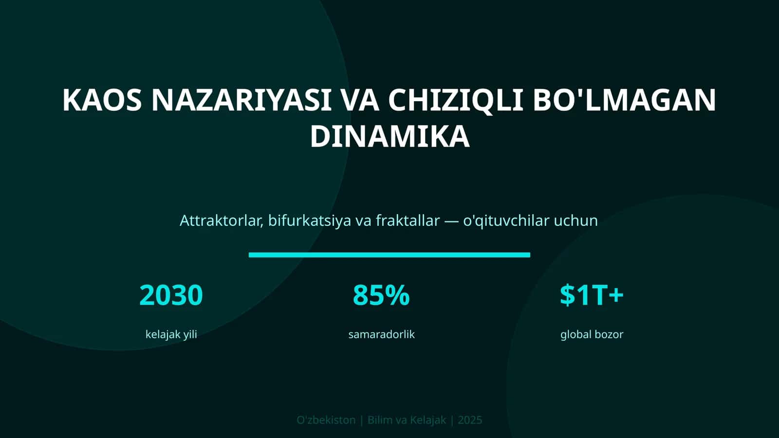 KAOS NAZARIYASI VA CHIZIQLI BO'LMAGAN DINAMIKA 1