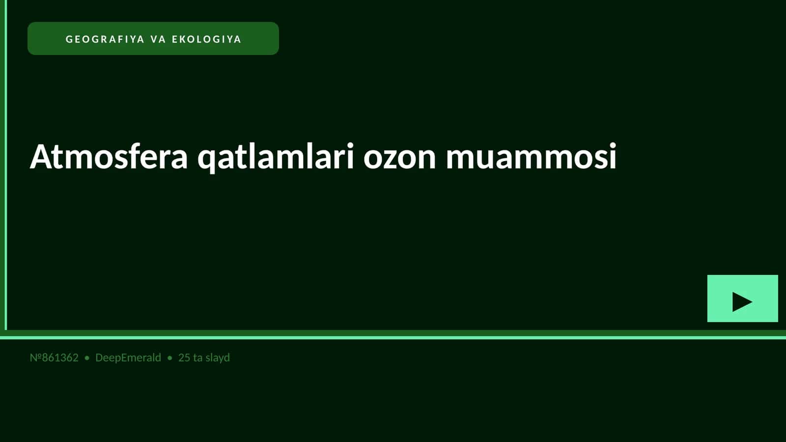 Atmosfera qatlamlari ozon muammosi 1