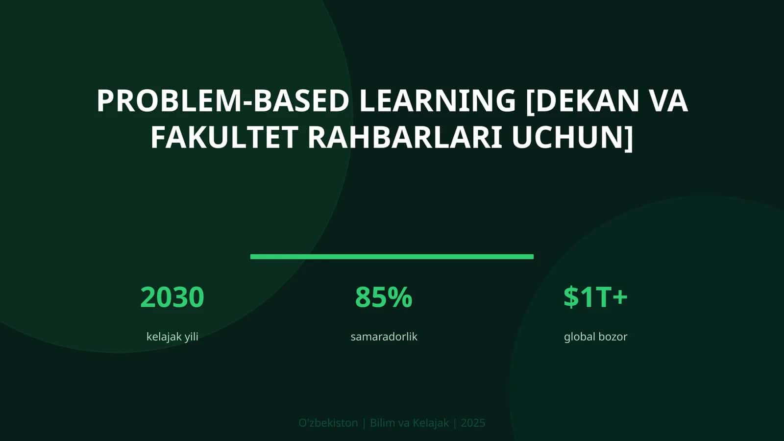Problem-based learning [dekan va fakultet rahbarlari uchun] 1