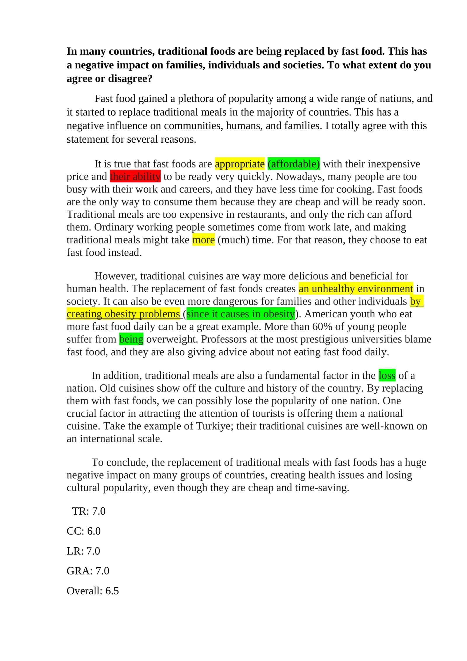Traditional foods vs. Fast food 1