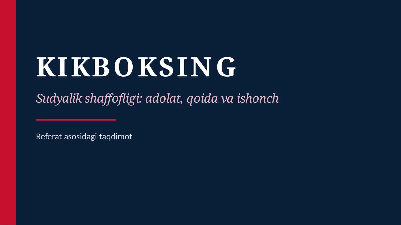 KIKBOKSING 1