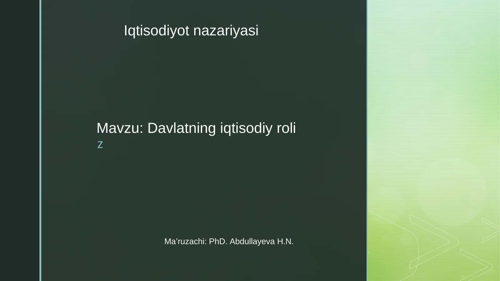 Davlatning iqtisodiy roli 1