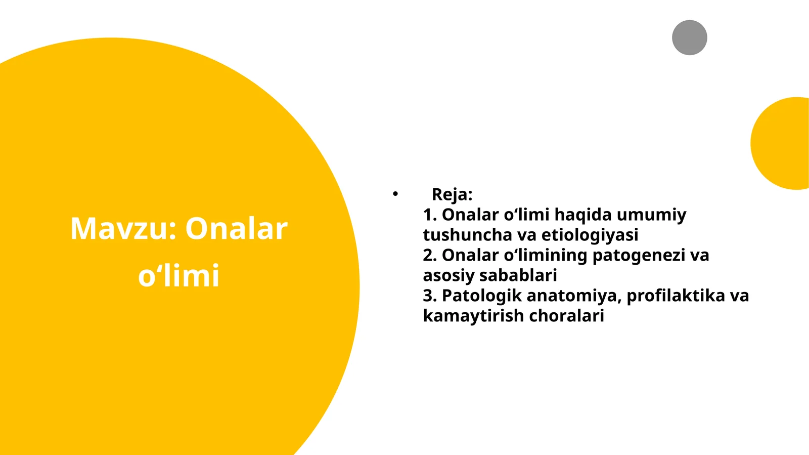 Onalar o‘limi 1