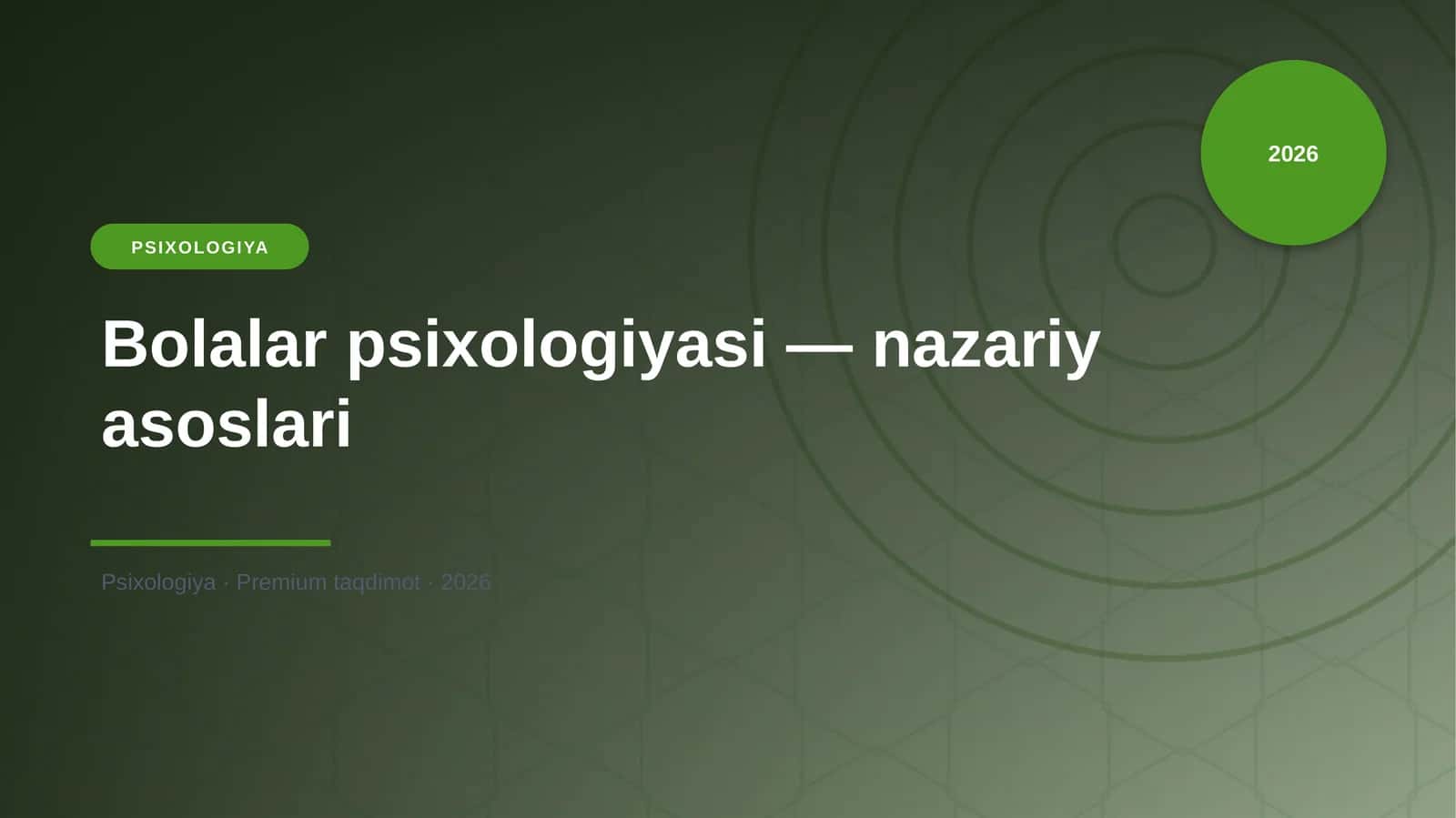 Bolalar psixologiyasi — nazariy asoslari 1