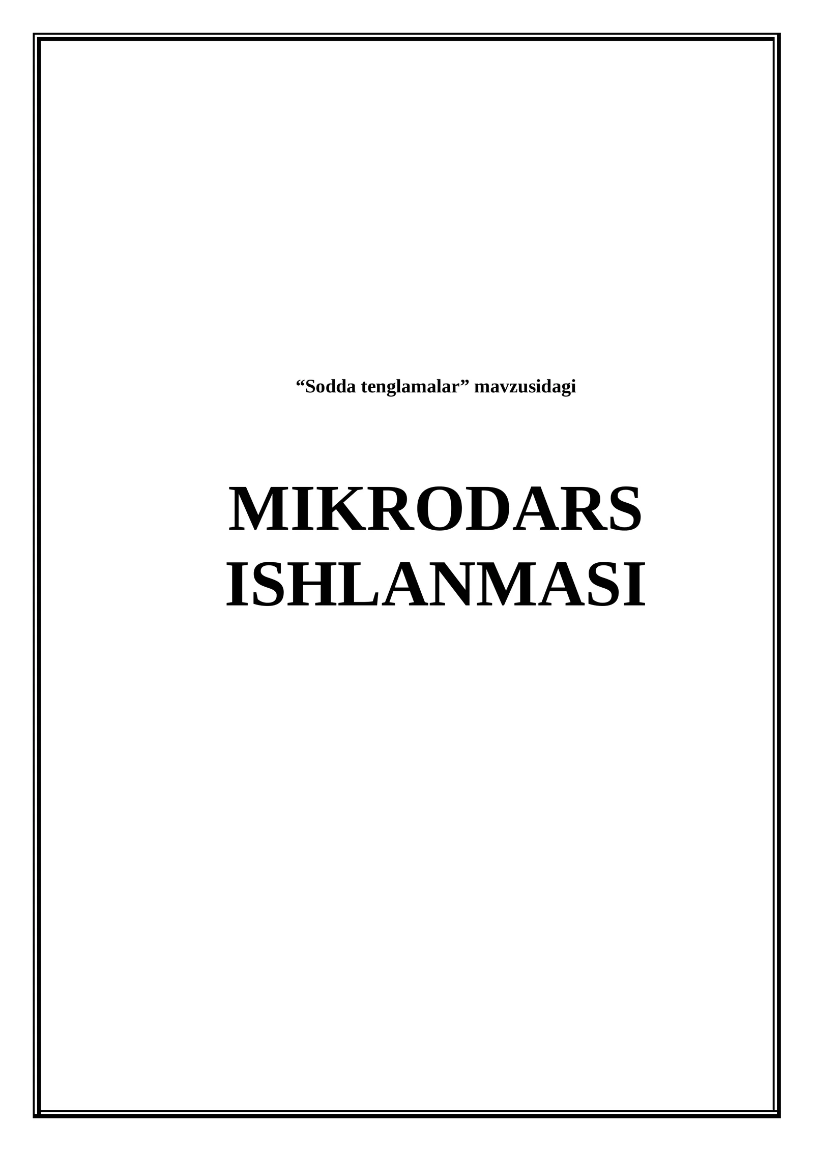 Sodda tenglamalar 1