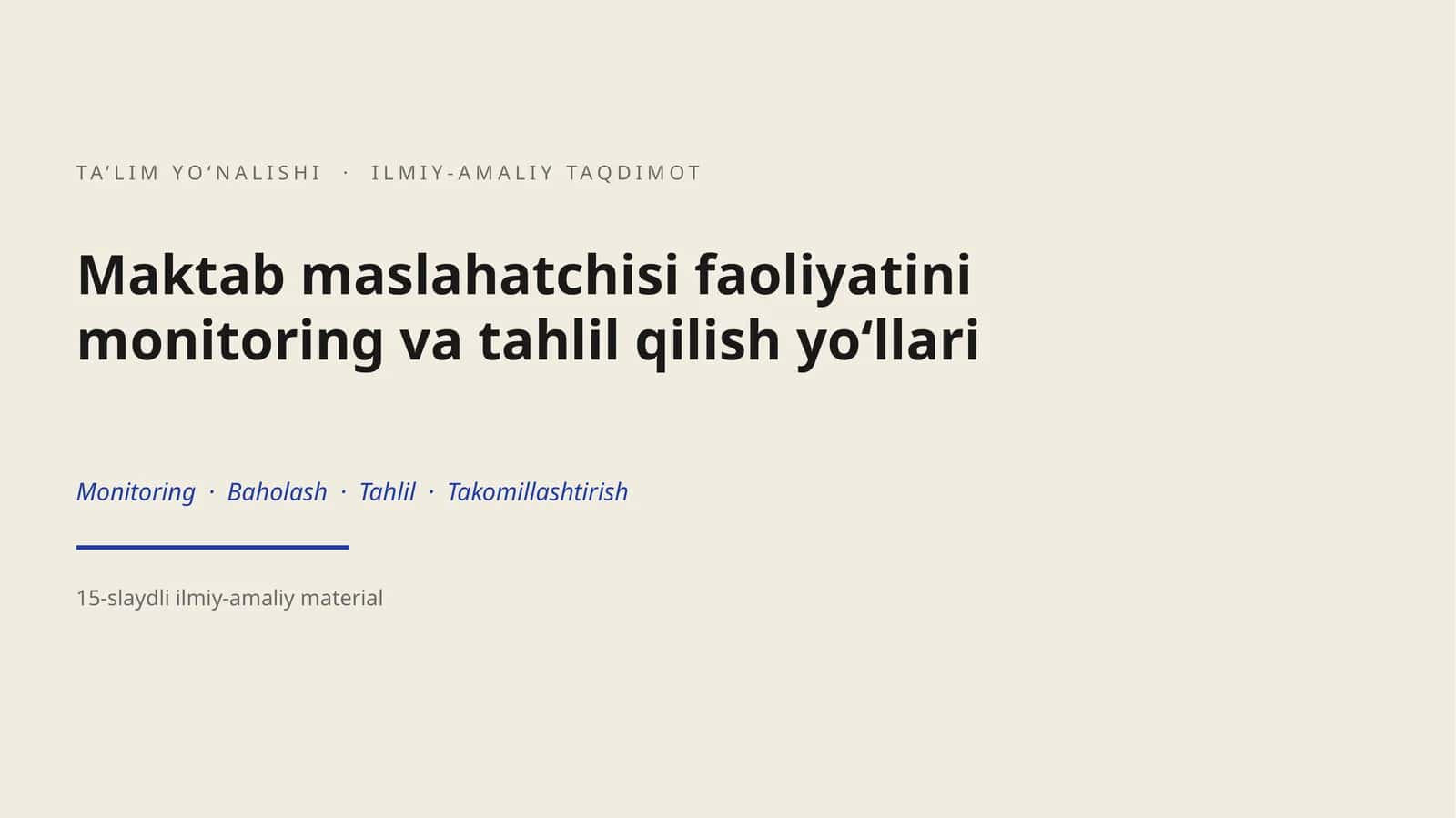 Maktab maslahatchisi 1