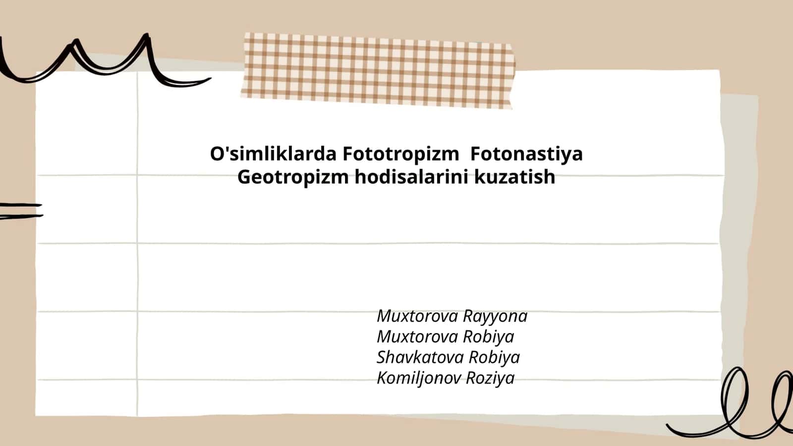 O'simliklarda Fototropizm Fotonastiya Geotropizm hodisalarini kuzatish 1