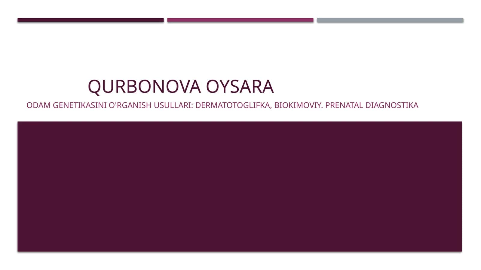 Odamgenetikasini o'rganish usullari: dermatotoglifka, biokimoviy 1