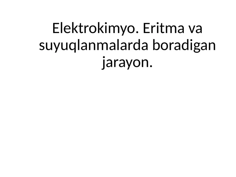 Elektrokimyo 1