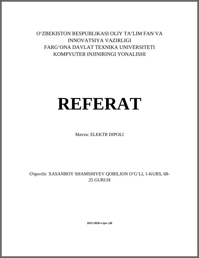 Elektr Dipoli 1