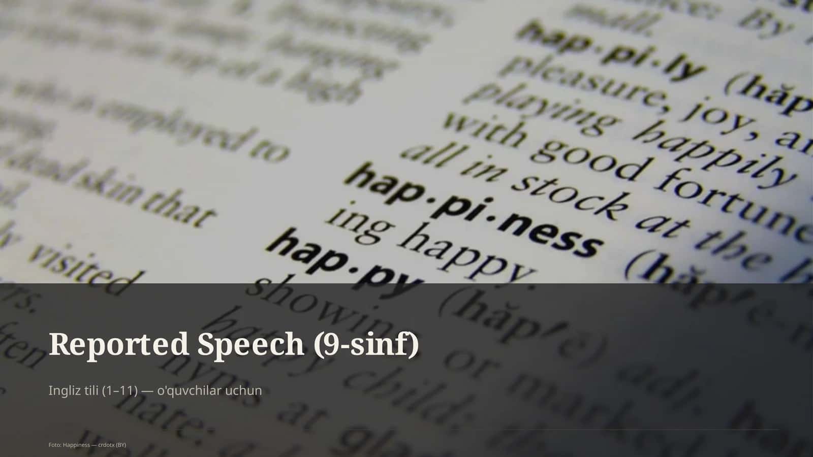 Reported Speech (9-sinf) 1