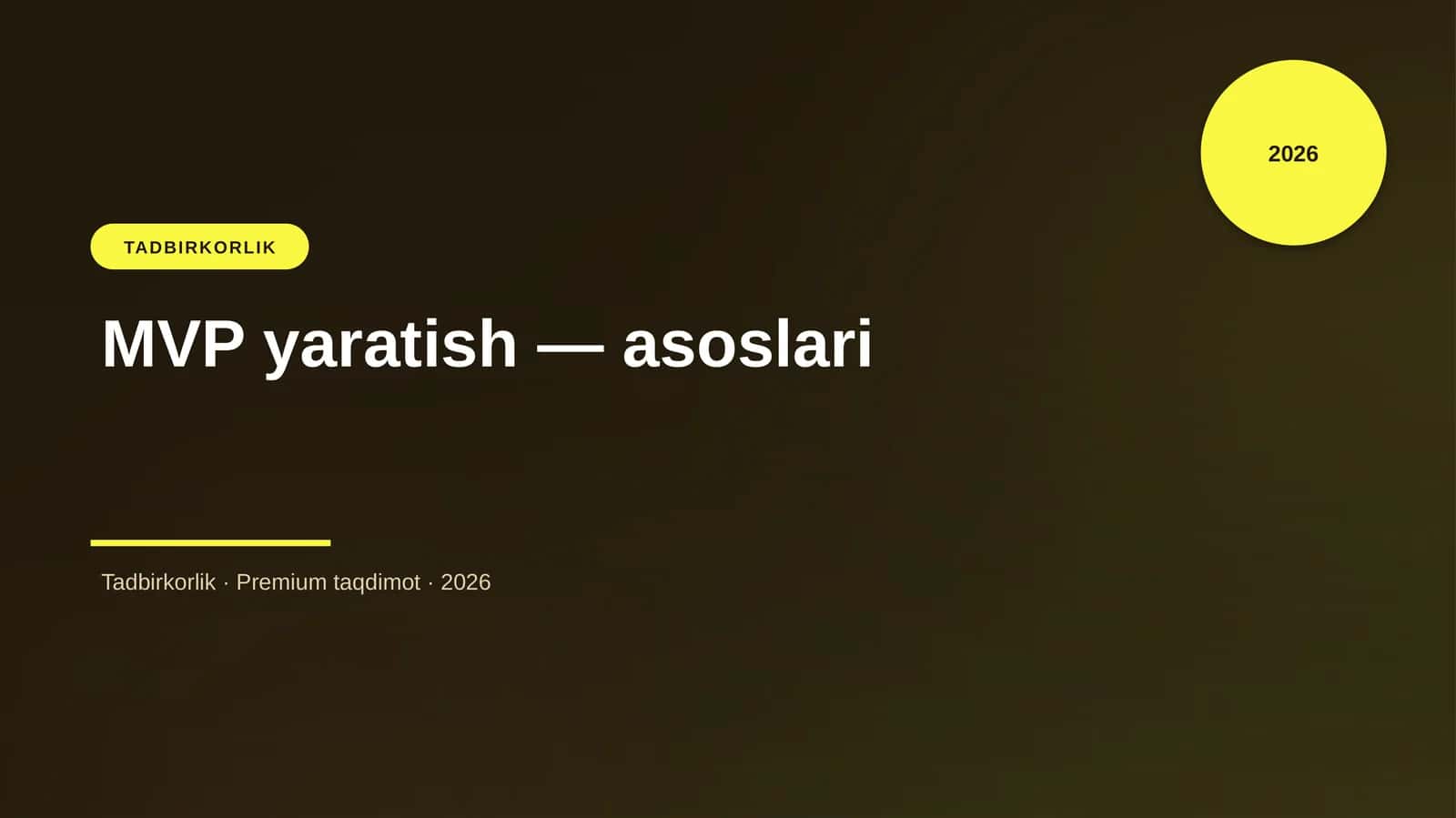 MVP yaratish — asoslari 1
