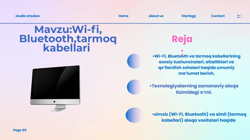 Wi-fi, Bluetooth, tarmoq kabellari 1