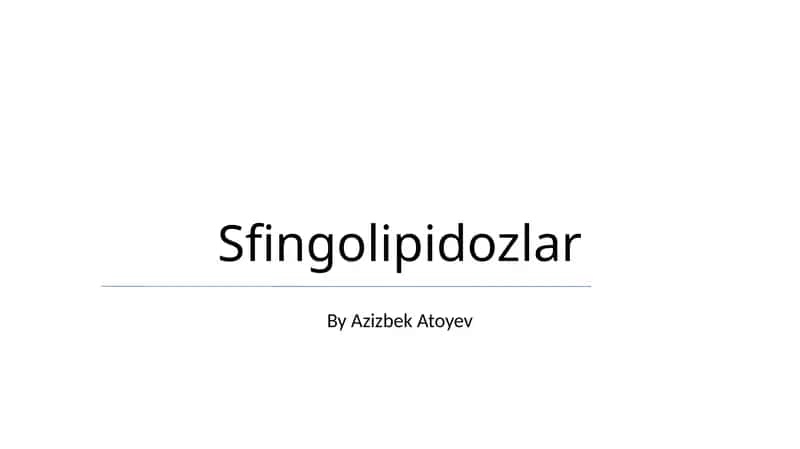 Sfingolipidozlar 1
