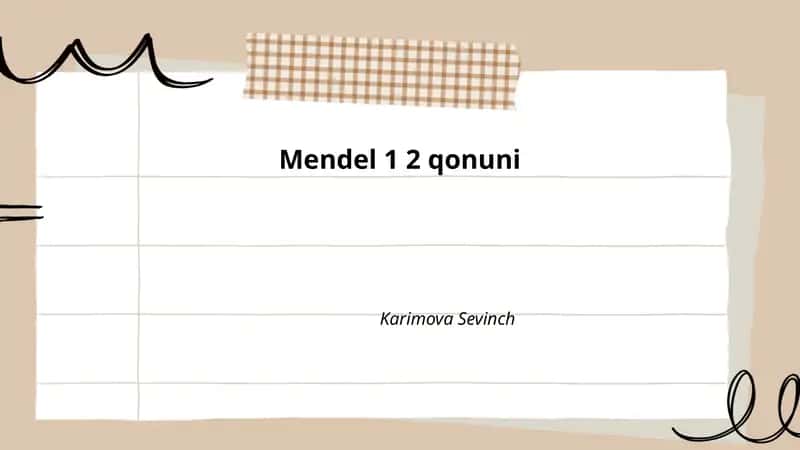 Mendel 1 2 qonuni 1