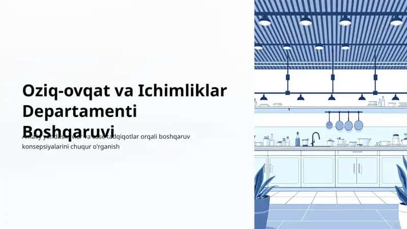 Oziq-ovqat va Ichimliklar departamenti boshqaruvi 1