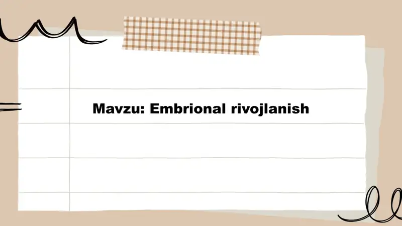 Embrional rivojlanish 1