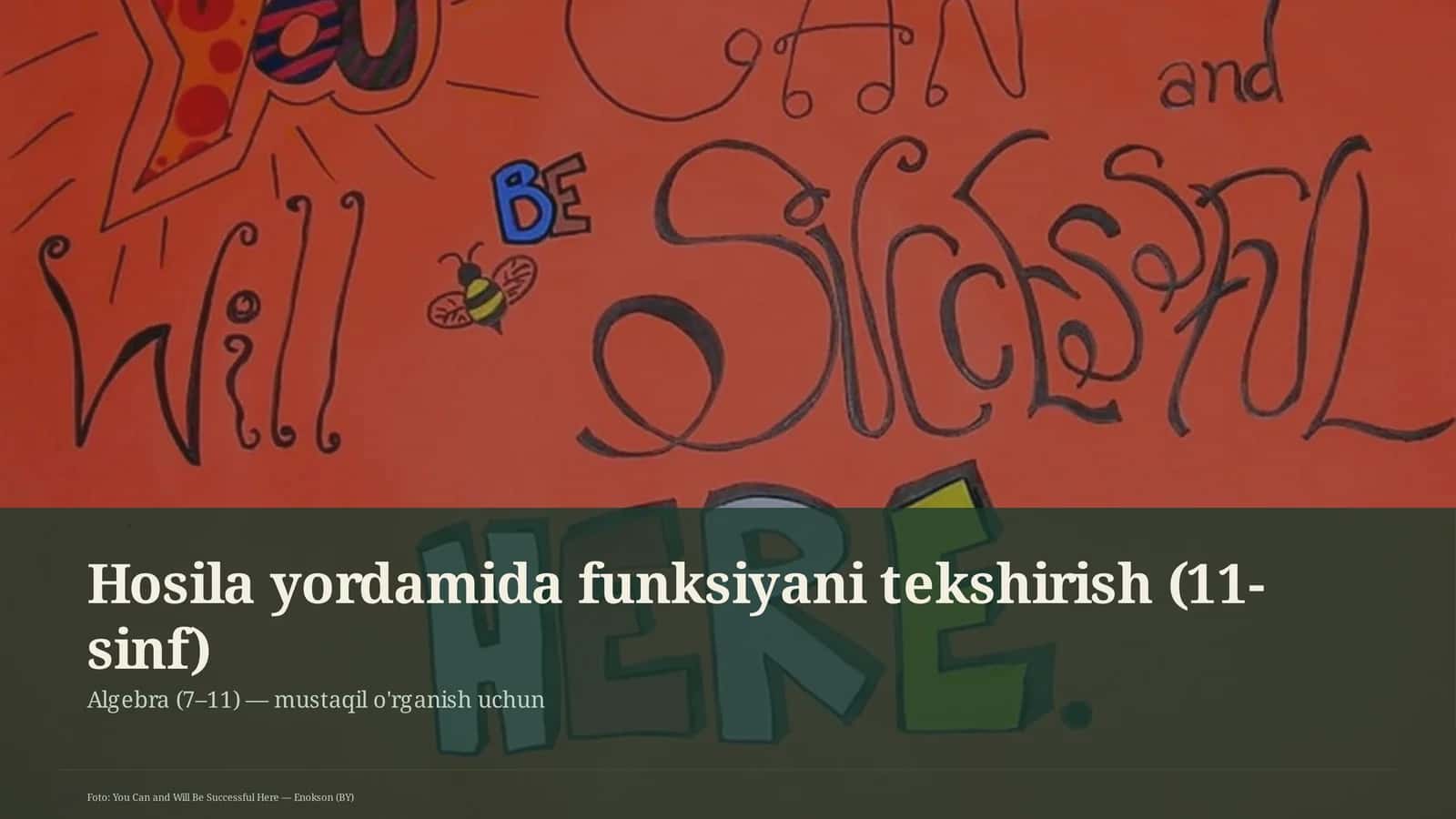 Hosila yordamida funksiyani tekshirish (11-sinf) 1