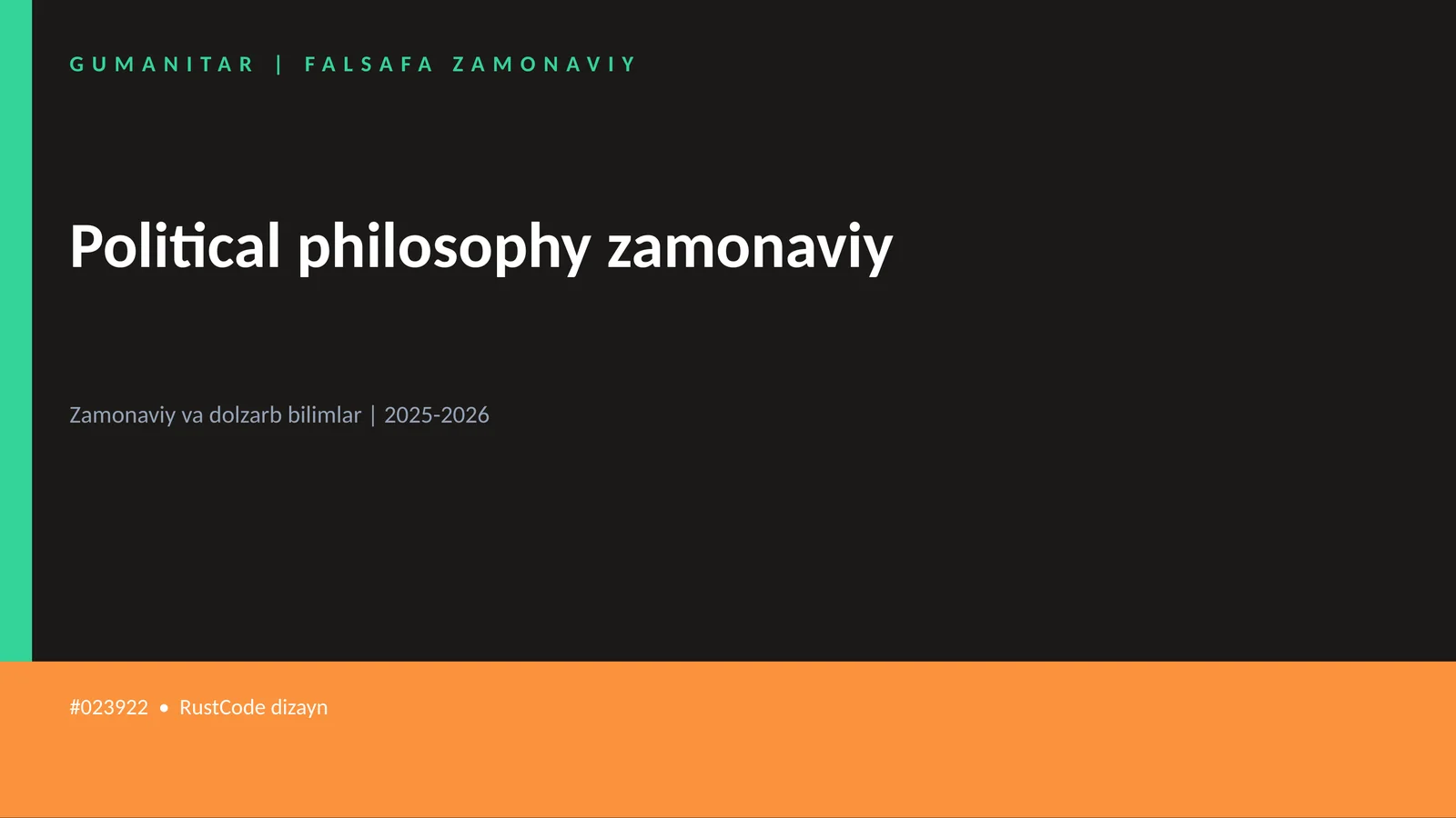 Political philosophy zamonaviy 1