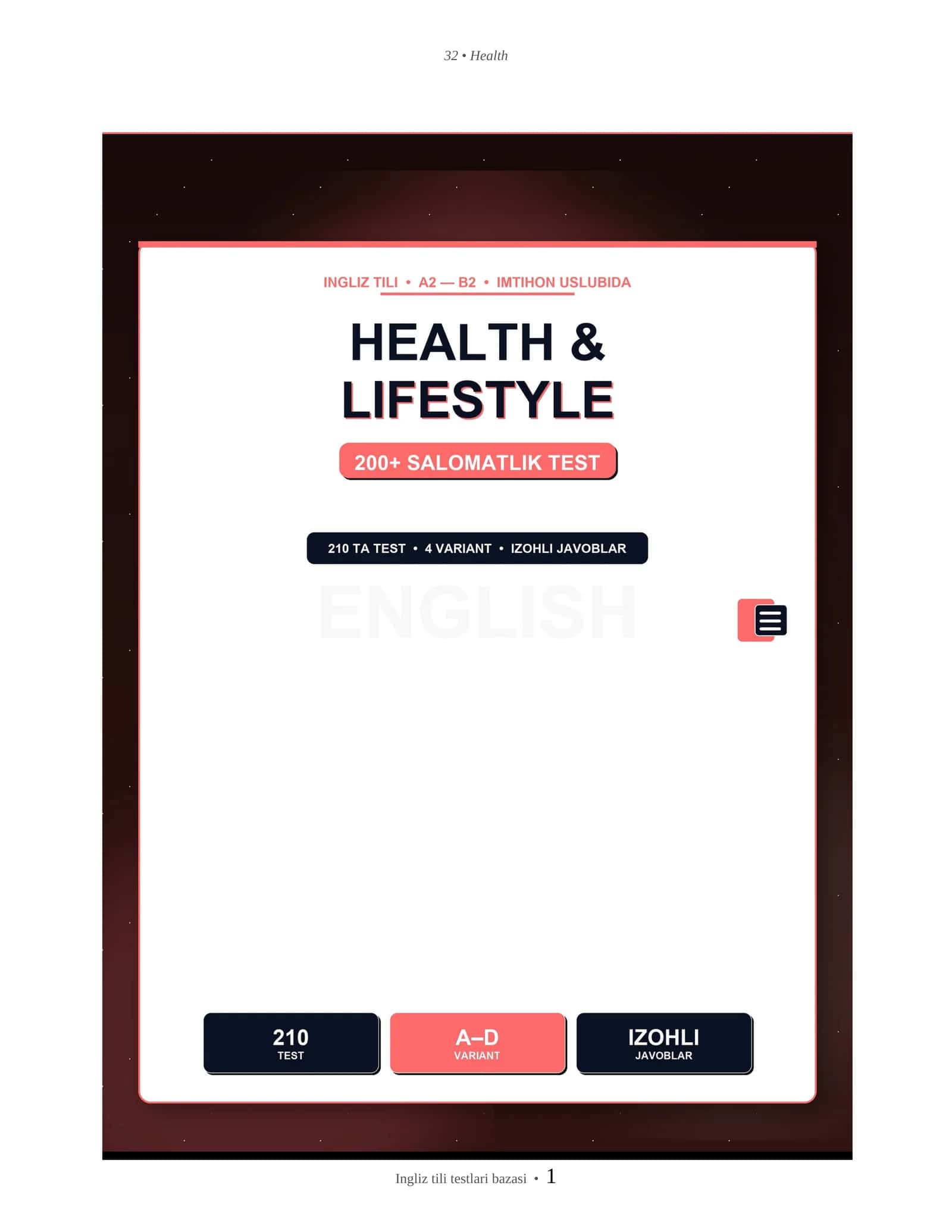 INGLIZ TILI HEALTH & LIFESTYLE 1