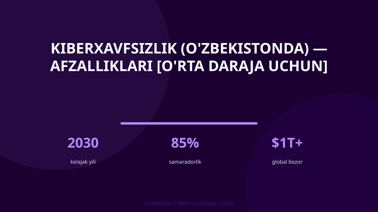Kiberxavfsizlik (O'zbekistonda) — afzalliklari [o'rta daraja uchun] 1
