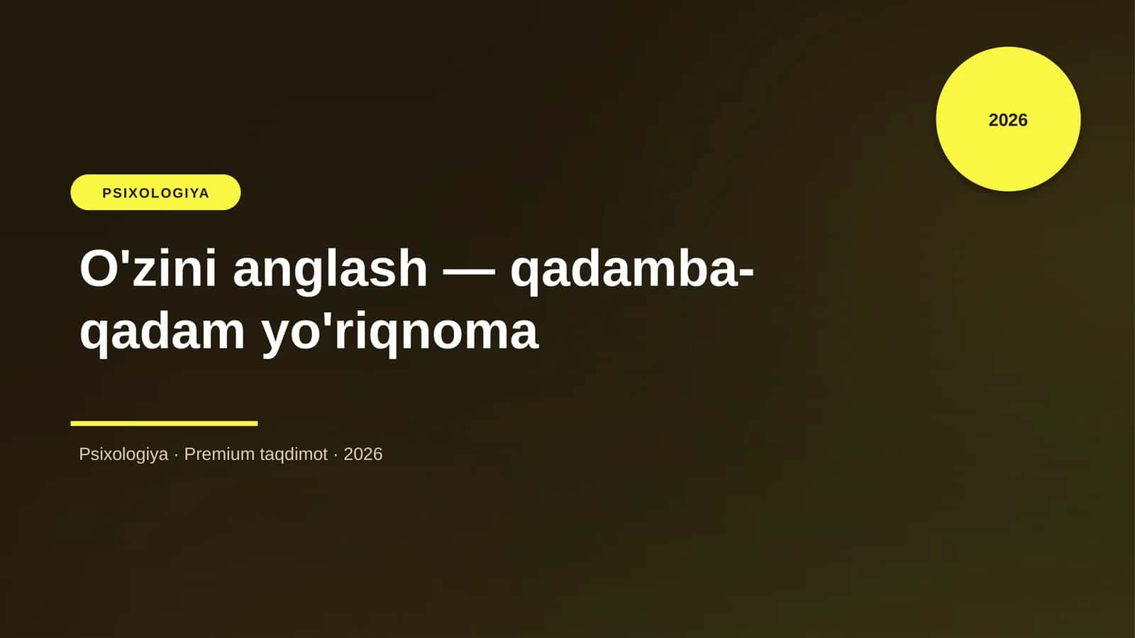 O'zini anglash — qadamba-qadam yo'riqnoma 1