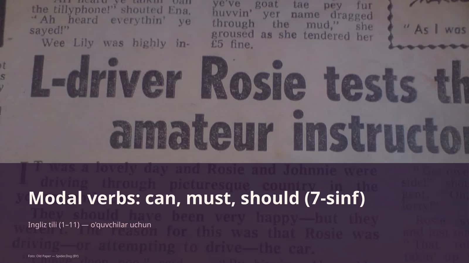 Modal verbs: can, must, should (7-sinf) 1