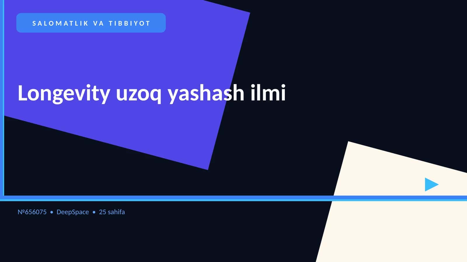 Longevity uzoq yashash ilmi 1