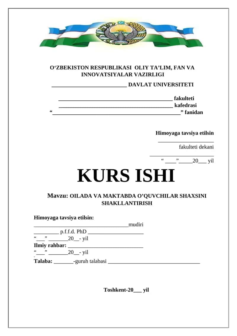 OILADA VA MAKTABDA O’QUVCHILAR SHAXSINI SHAKLLANTIRISH 1