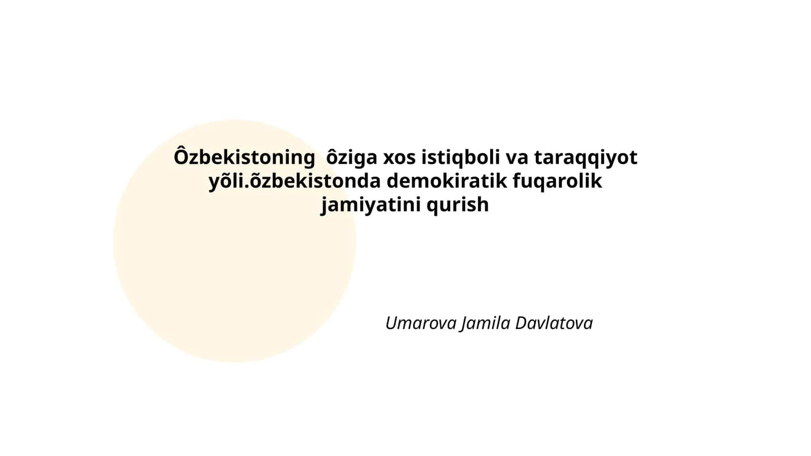 Ôzbekistoning ôziga xos istiqboli va taraqqiyot yõli 1