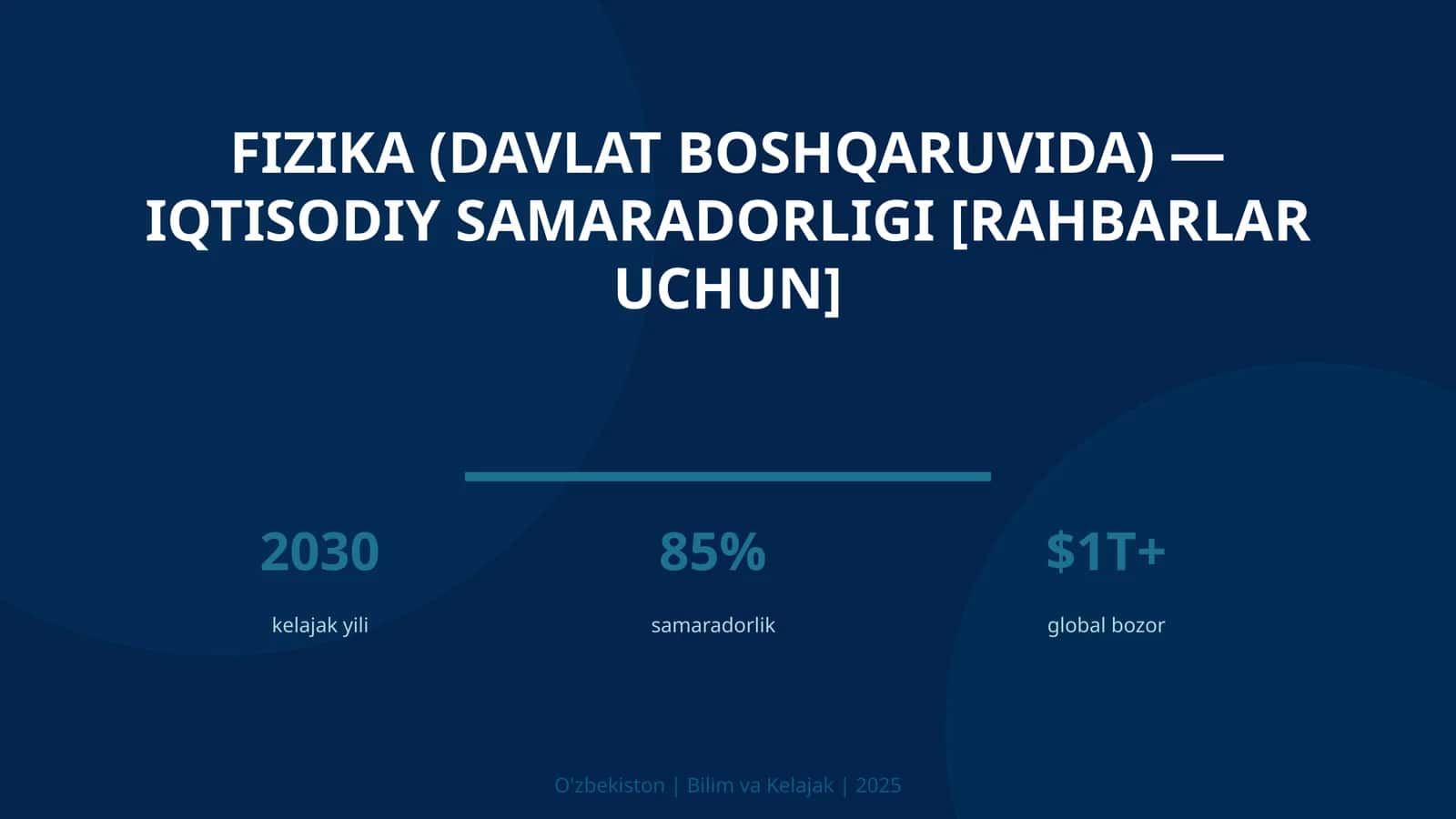 Fizika (davlat boshqaruvida) — iqtisodiy samaradorligi [rahbarlar uchun] 1