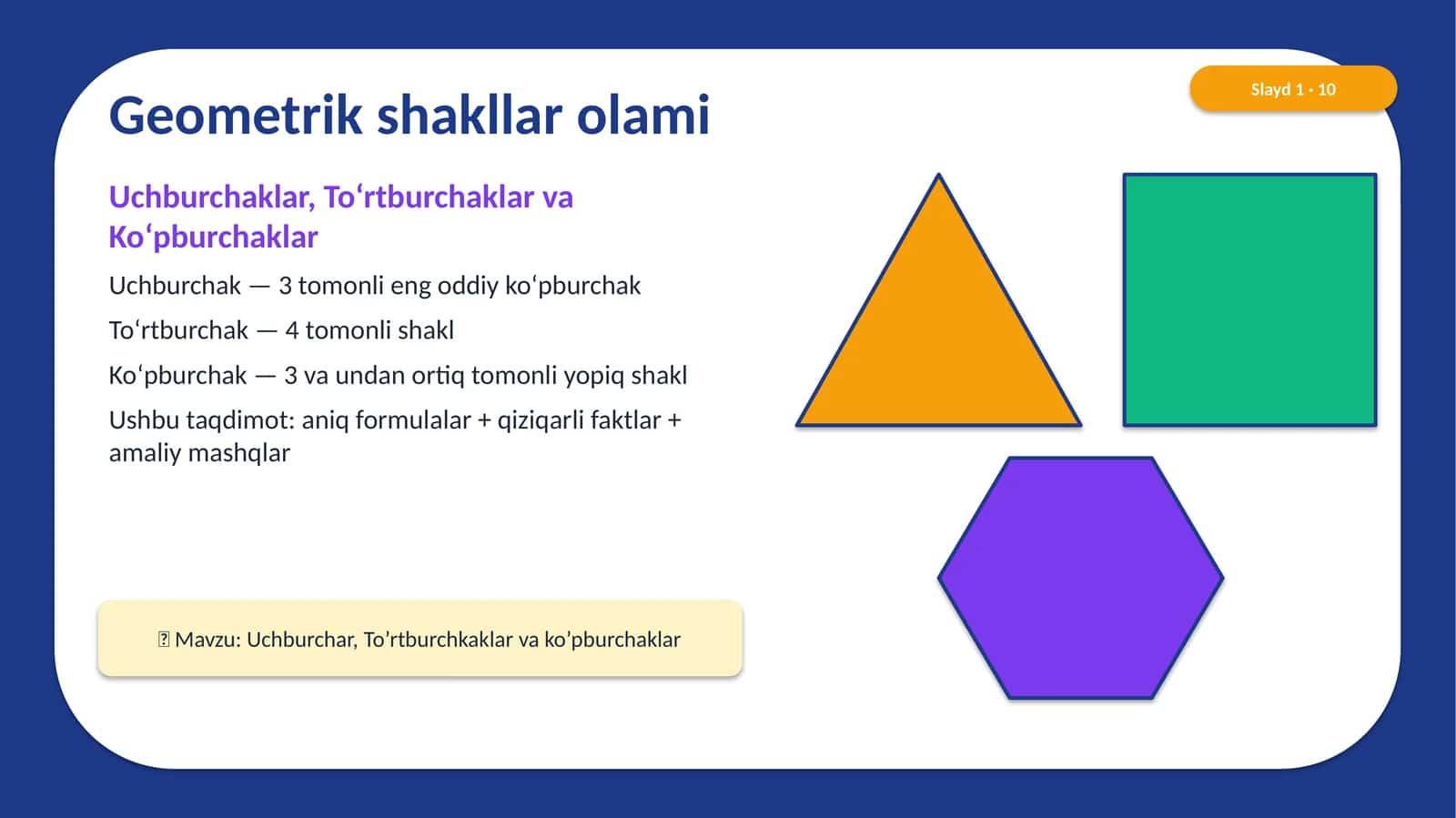 Geometrik shakllar olami 1