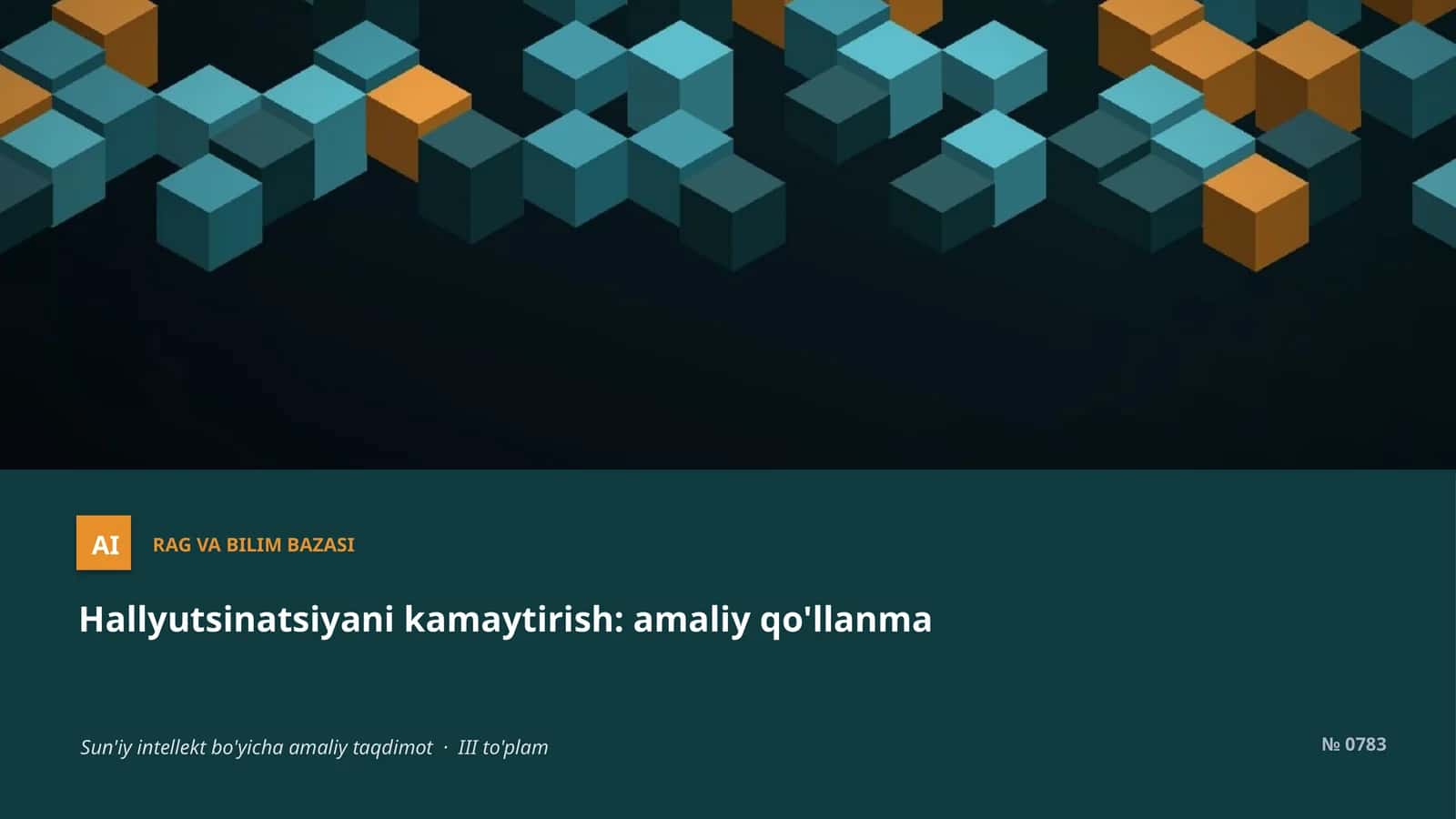 Sun'iy intellekt bo'yicha amaliy taqdimot · III to'plam 1