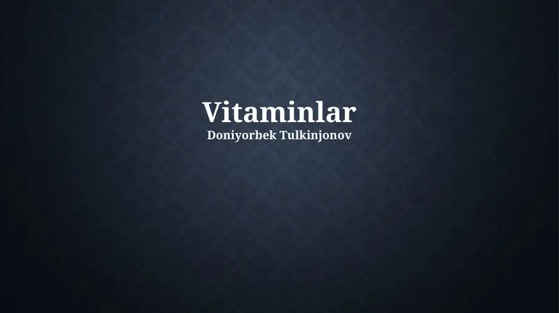 Vitaminlar 1