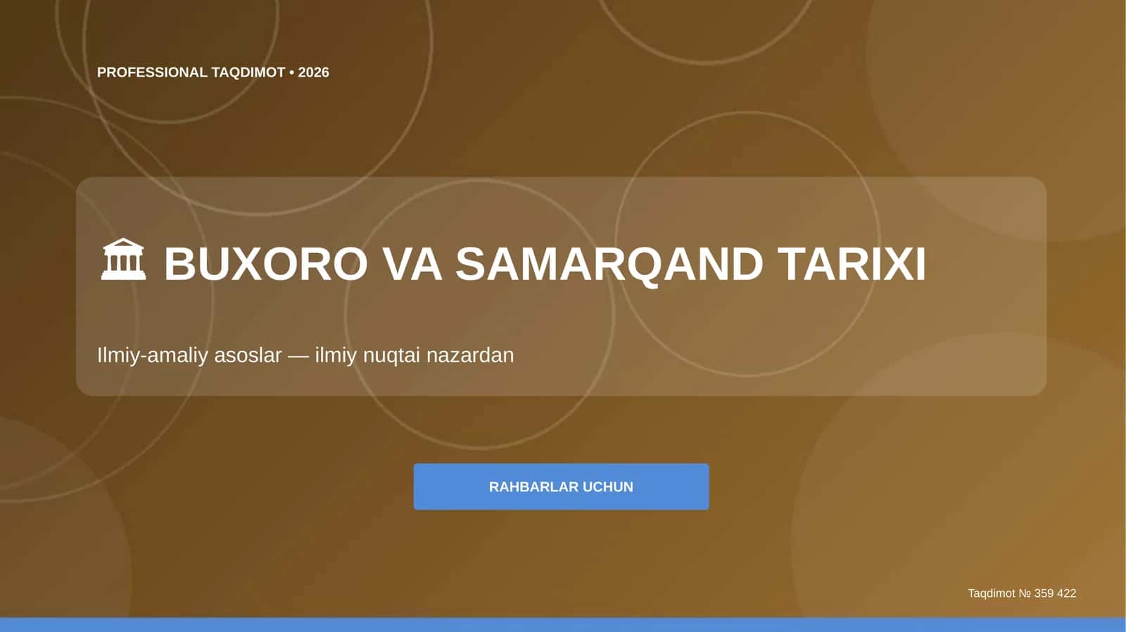BUXORO VA SAMARQAND TARIXI 1