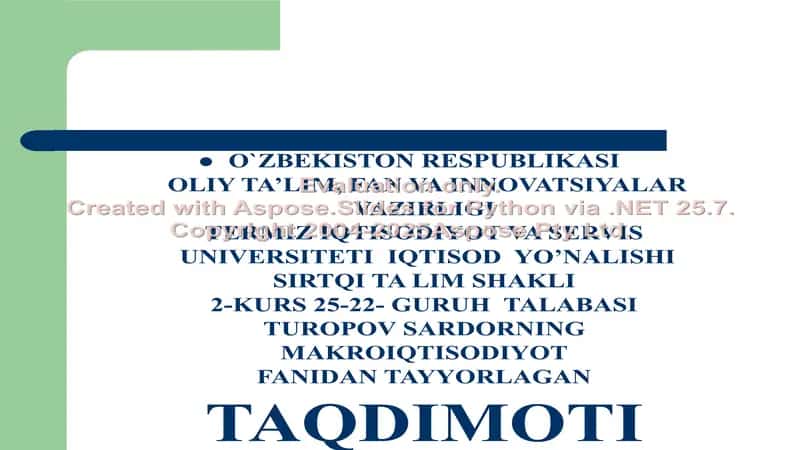 O`zbekistonda tashqi iqtisodiy aloqalar 1