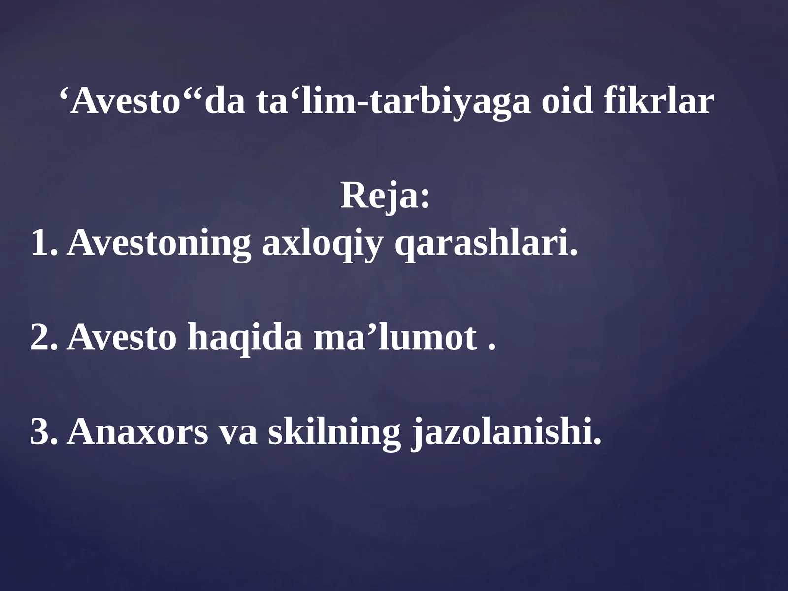 ‘Avesto‘‘data‘lim-tarbiyagaoidfikrlar 1