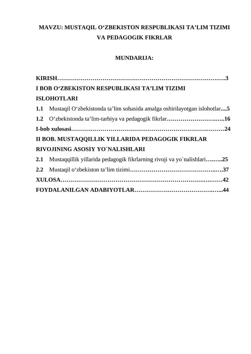 O‘zbekistonda ta’lim tizimi va pedagogik fikrlar 1
