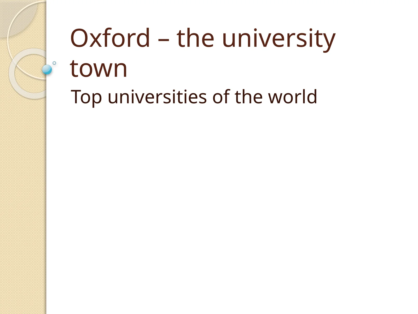 Oxford – the university town 1