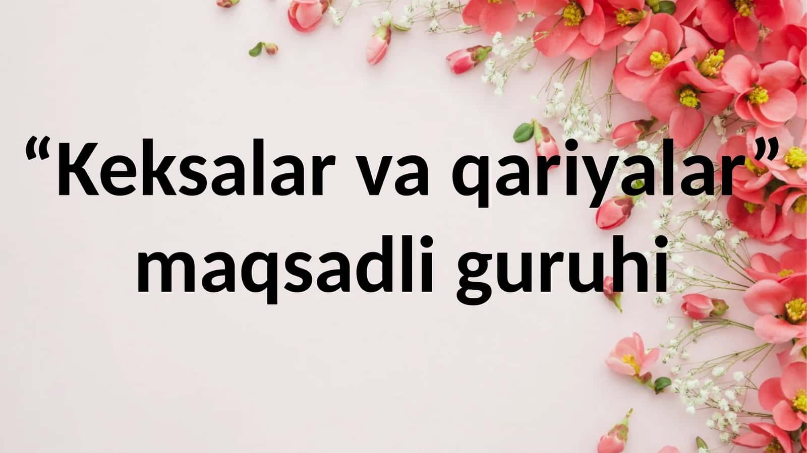 Keksalar va qariyalar 1