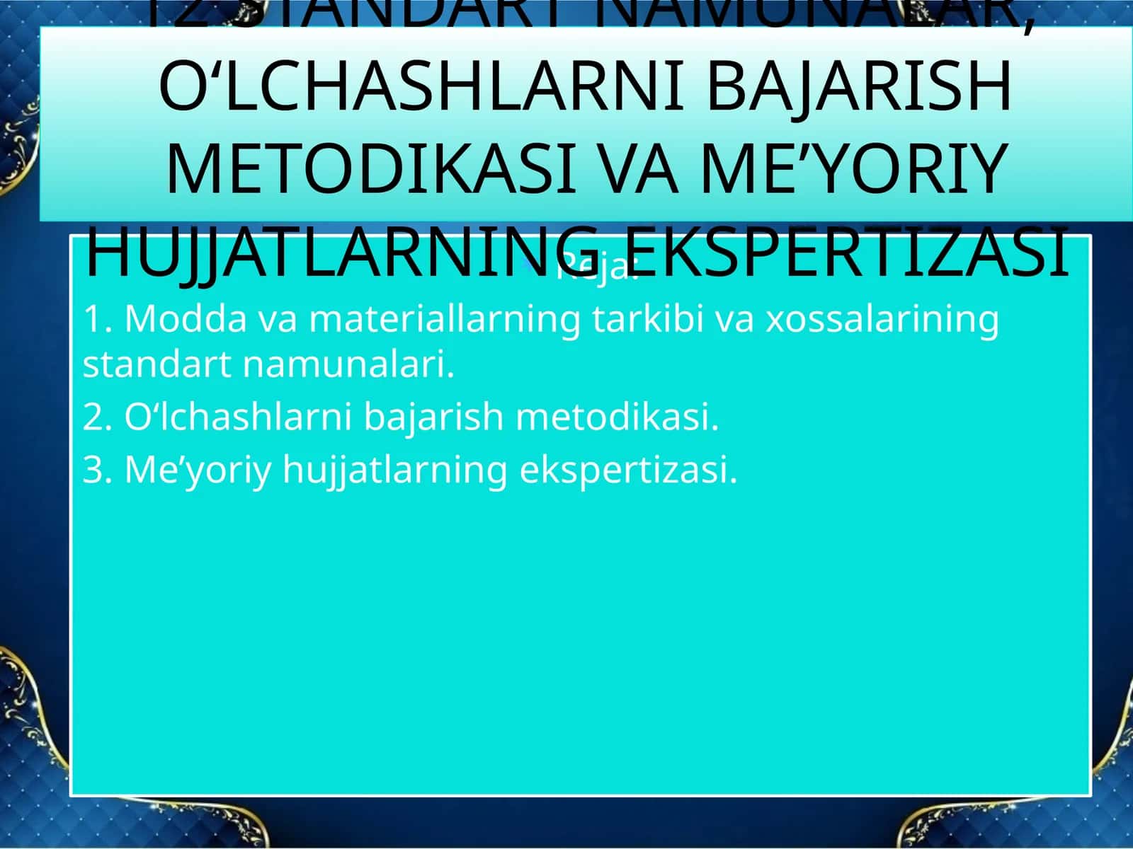 Me’yoriy hujjatlar ekspertizasi 1